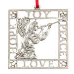 Pewter Angel with Trumpet Ornament