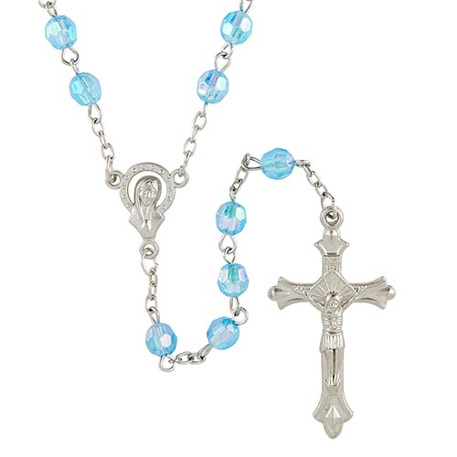 Rosary - Aurora Borealis Blue