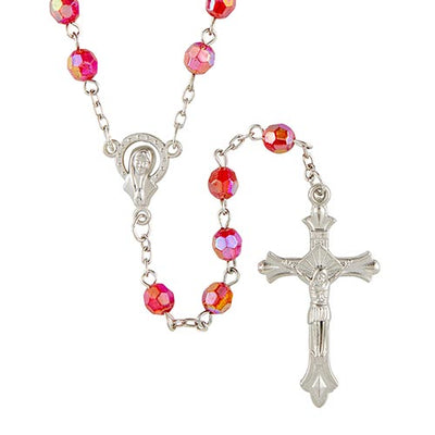 Rosary - Aurora Borealis Pink