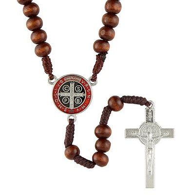 Rosary - Wood Paracord St. Benedict