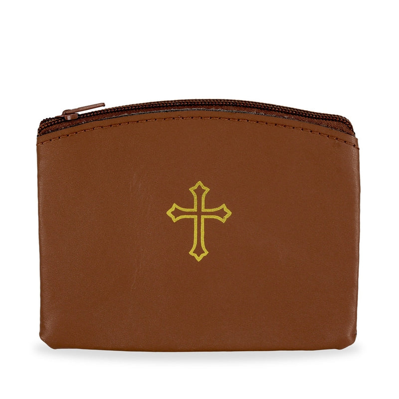 Leather Rosary Pouch - Brown