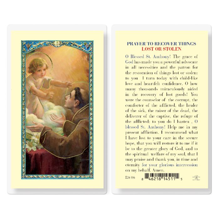 St. Anthony of Lost Articles (Laminated)