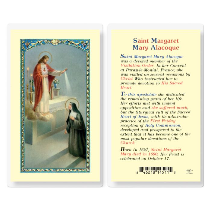 St. Margaret Mary Alacoque (Laminated)