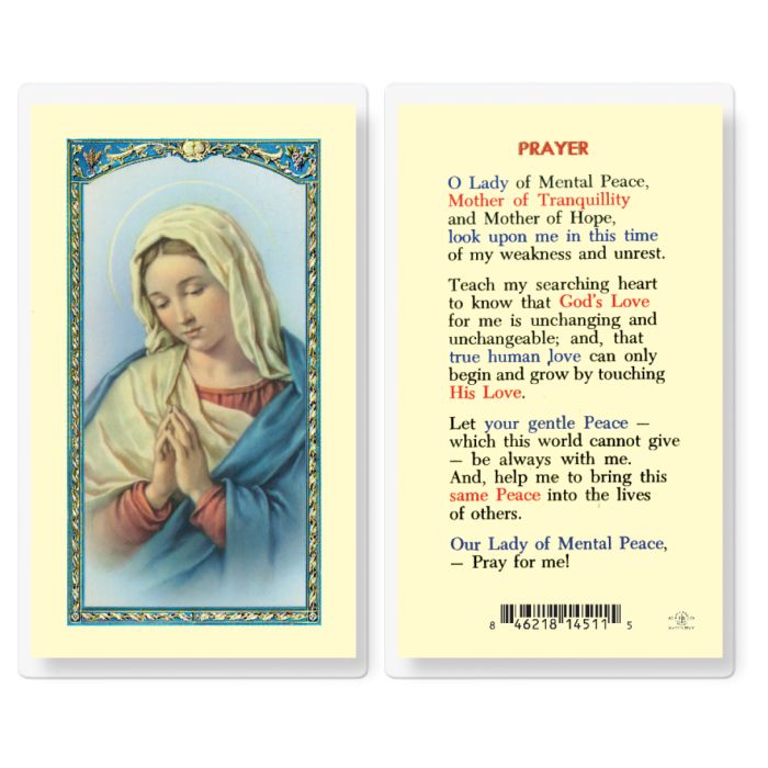 Our Lady of Mental Peace (Laminated)