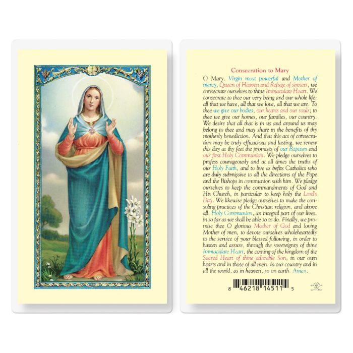 Consecration to Mary Holy Card (Laminated)