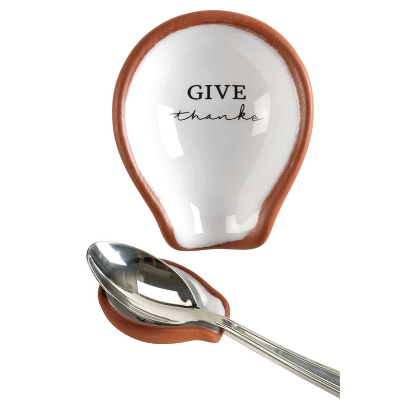 Give Thanks Terra Cotta Spoon Rest