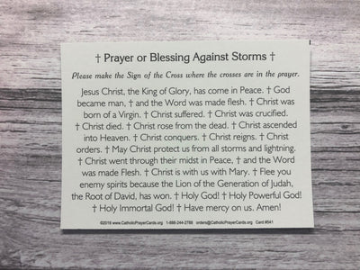 Prayer or Blessing Against Storms