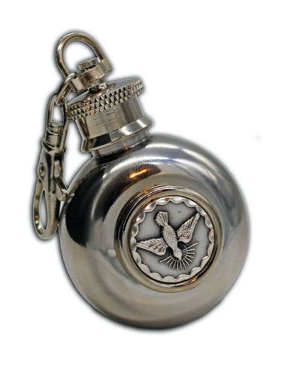 Round Holy Water Flask - Holy Spirit