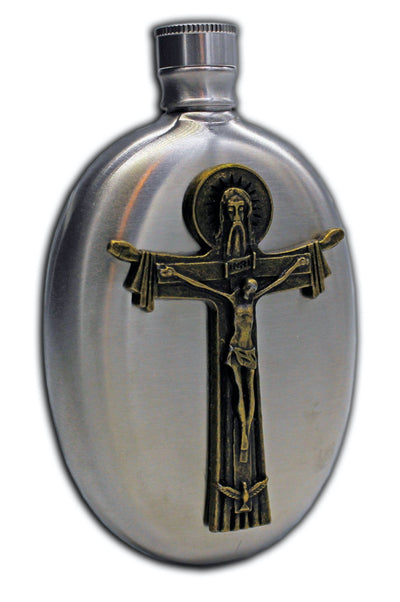 Oval Holy Water Flask - The Holy Trinity