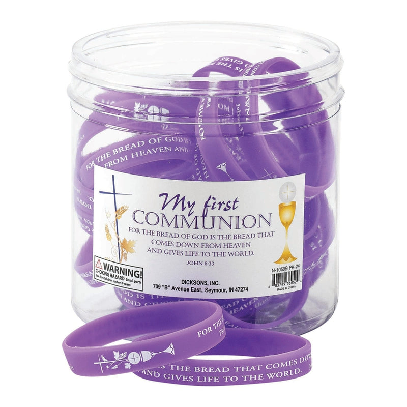 First Communion Silicone Bracelet - Purple