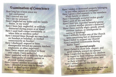 Examination of Conscience Prayer Card
