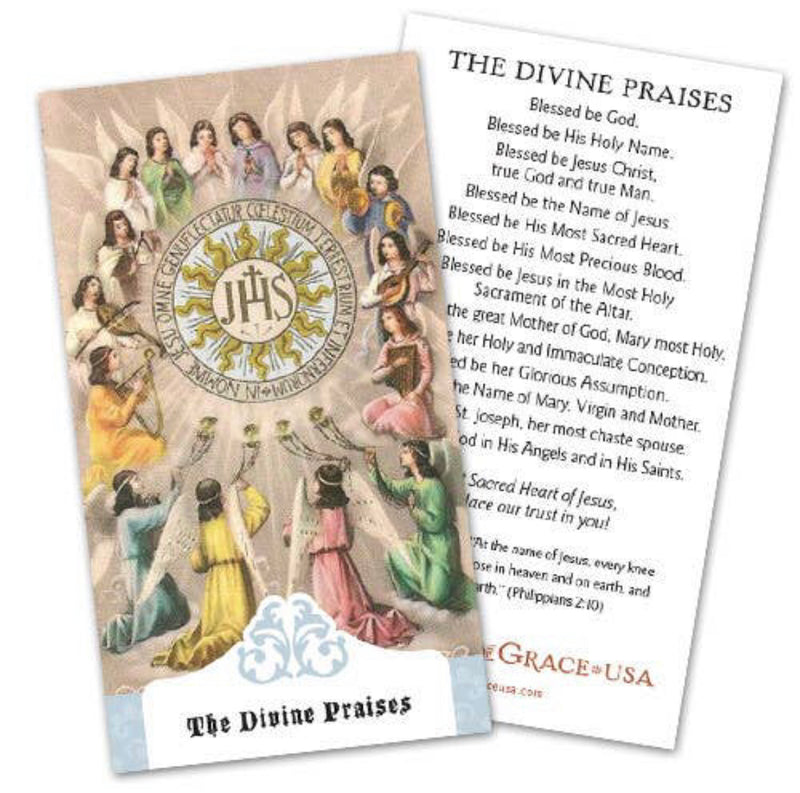Divine Praises Holy Card - Full of Grace USA