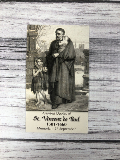 St. Vincent de Paul Prayer Card