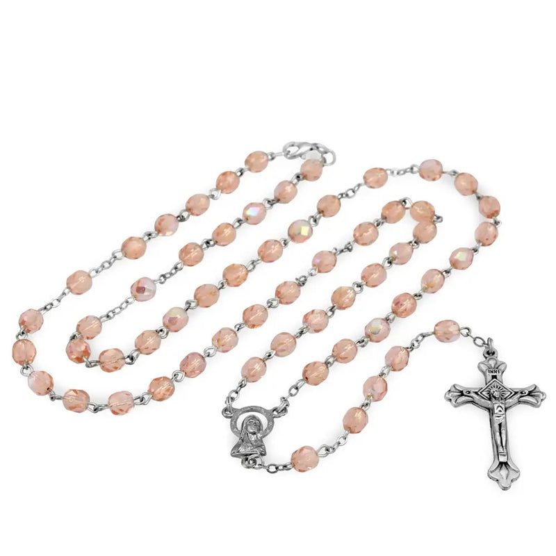 Pink Crystal Beads Rosary