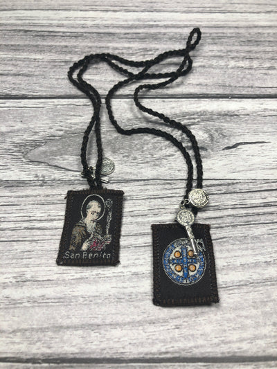 Scapular - St. Benedict (2) with Charms
