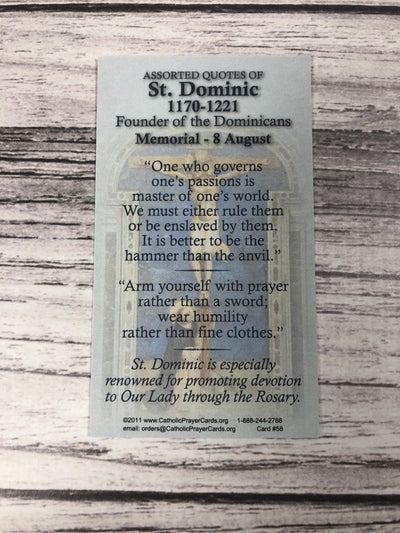 St. Dominic Prayer Card