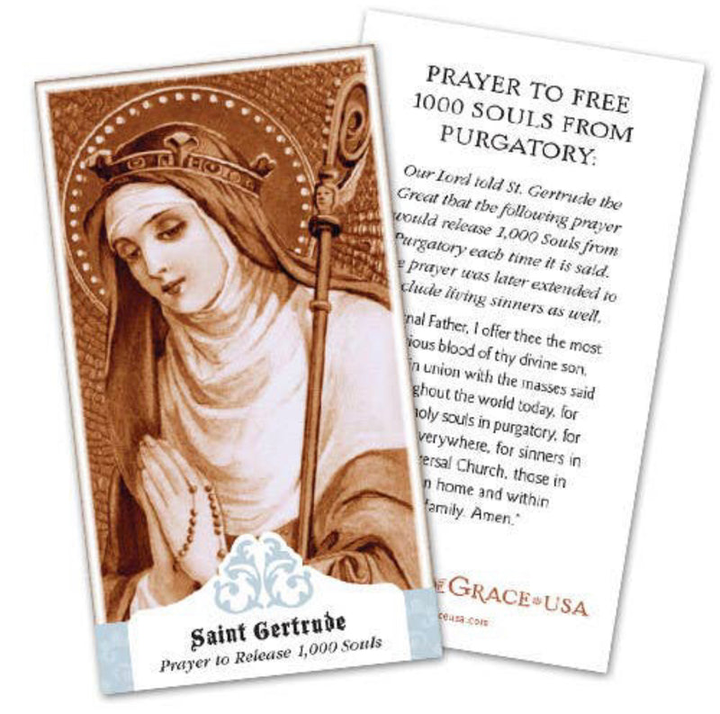 St. Gertrude Prayer to Release 1000 Souls Holy Card